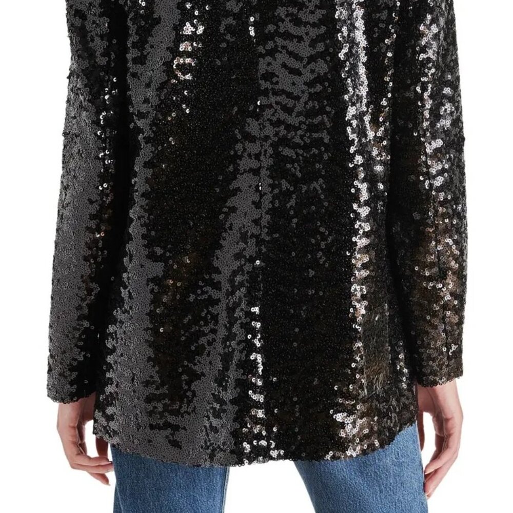 NWT Steve Madden Full black sequin blazer, size Small - Picture 4 of 14